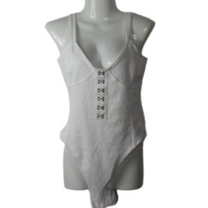 BNWT GUESS SL MEEK BODYSUIT BLANC PUR SIZE M  TOP/BOTTOM